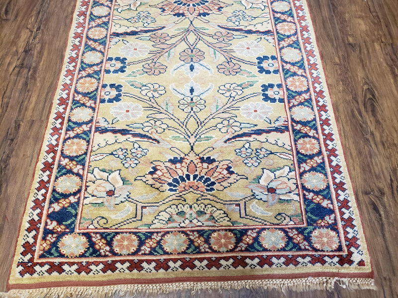 Hallway Runner Rug, Kitchen Runner, Sultanabad Hand Knotted Rug, Farmhouse Rug, 1950s Rug, Mahal Rug, Turkish Rug, Long Runner, Yellow by Jewel Rugs