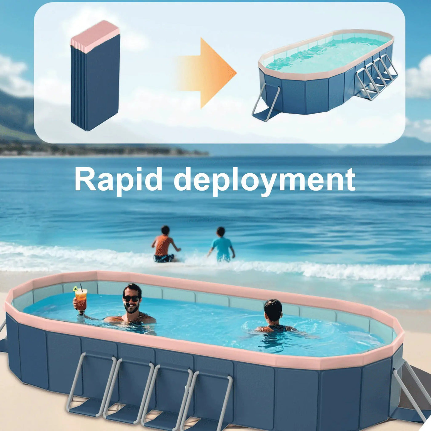 3.0m PVC Folding Pool (Not Inflatable) by HouseOfZazla