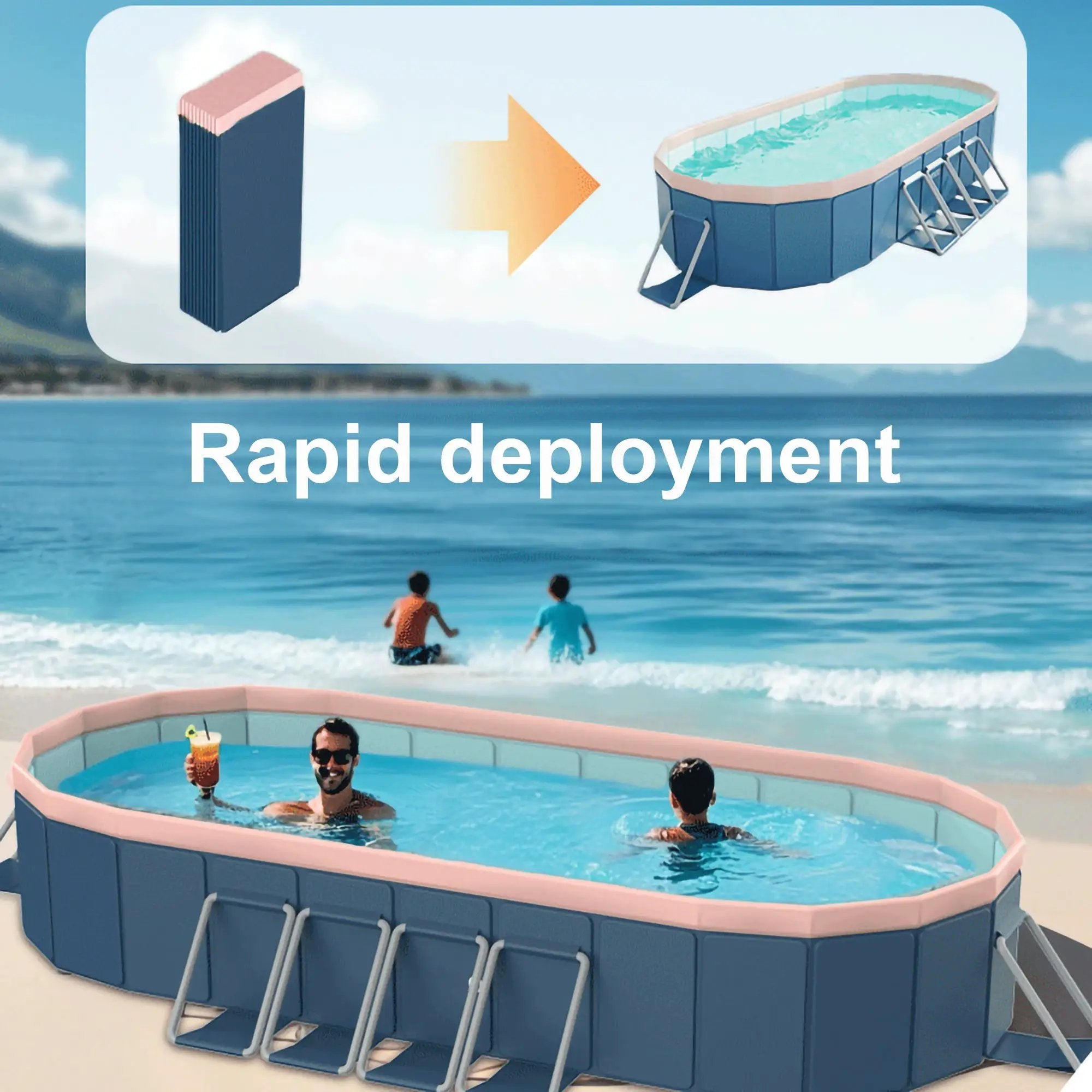 3.65m PVC Folding Pool – Not Inflatable by HouseOfZazla