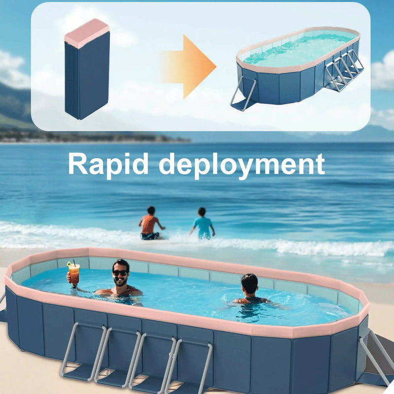 3.65m PVC Folding Pool – Not Inflatable by HouseOfZazla