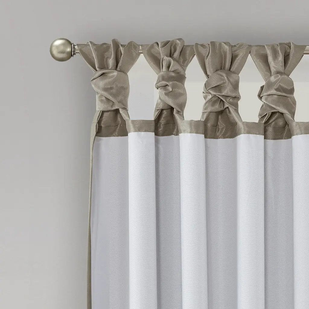 Twist Tab Total Blackout Window Curtain Panel Pewter 50x95 by HouseOfZazla