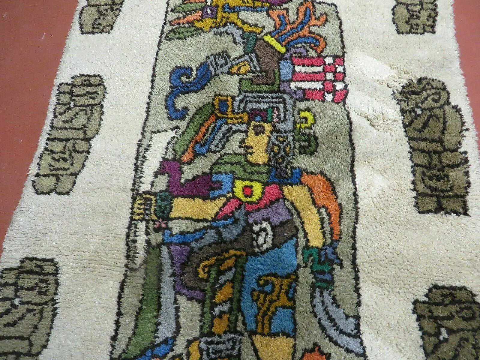 4' X 7' Vintage Handmade Knotted Tribal Nomadic Shag Wool Rug Carpet Prince by Jewel Rugs