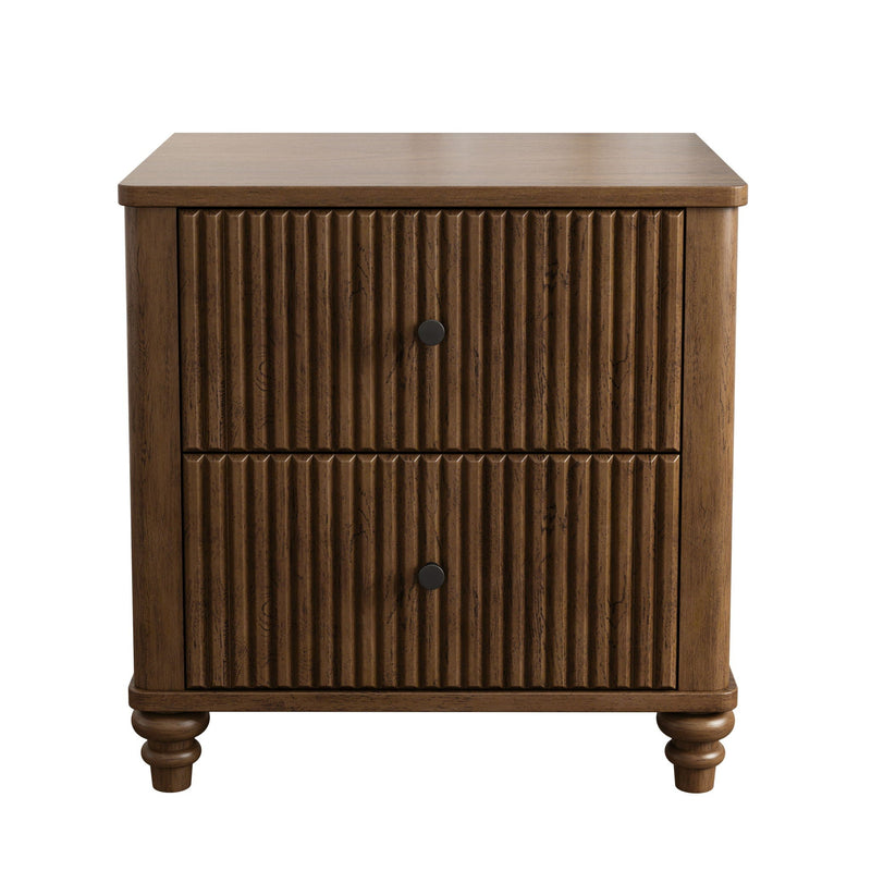 Modern Fluted Nightstand With 3 Drawers by HouseOfZazla