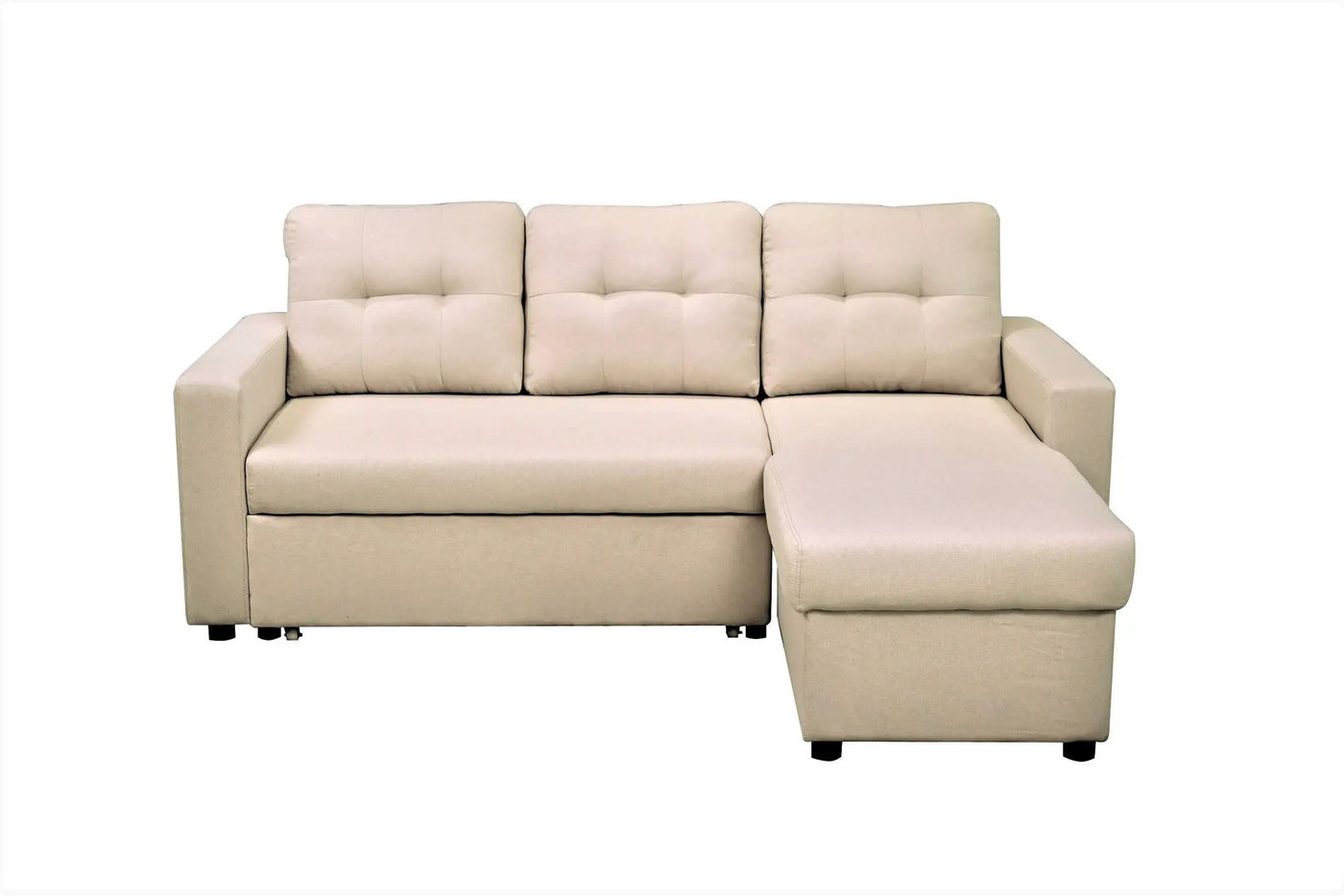 Convertible L Shaped Sectional Sleeper Sofa Bed, Saving Pull Out Couch by Unique Piece Furniture