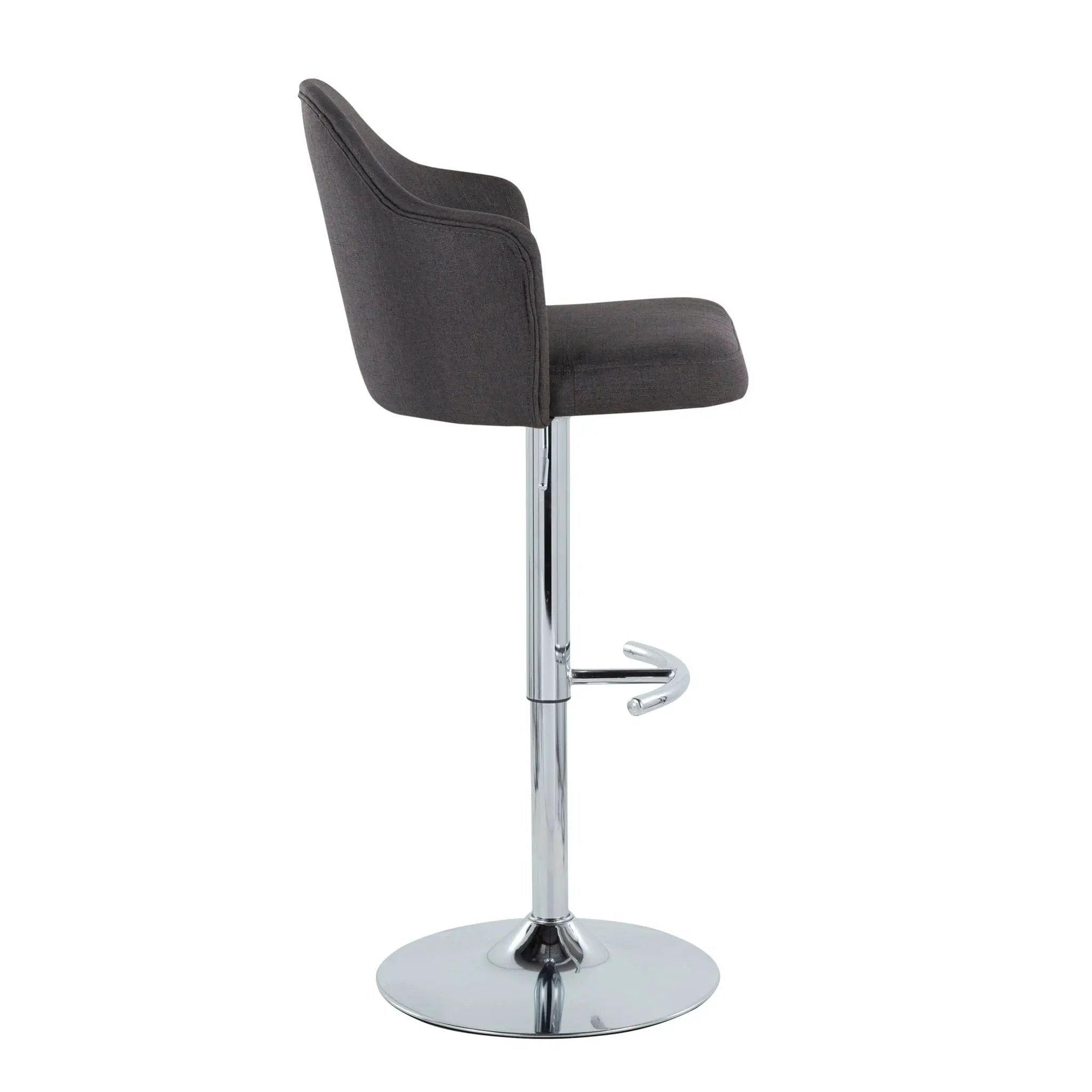 Ahoy - Contemporary Adjustable Barstool With Swivel With Rounded T Footrest (Set of 2) by Unique Piece Furniture