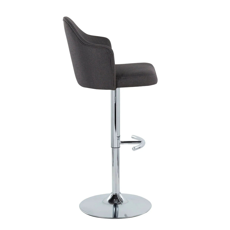 Ahoy - Contemporary Adjustable Barstool With Swivel With Rounded T Footrest (Set of 2) by Unique Piece Furniture