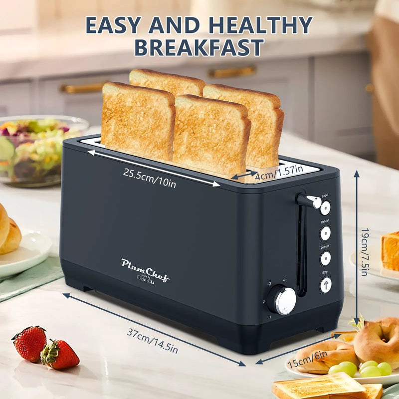 4-Slice Extra Wide Long Slot Toaster by HouseOfZazla