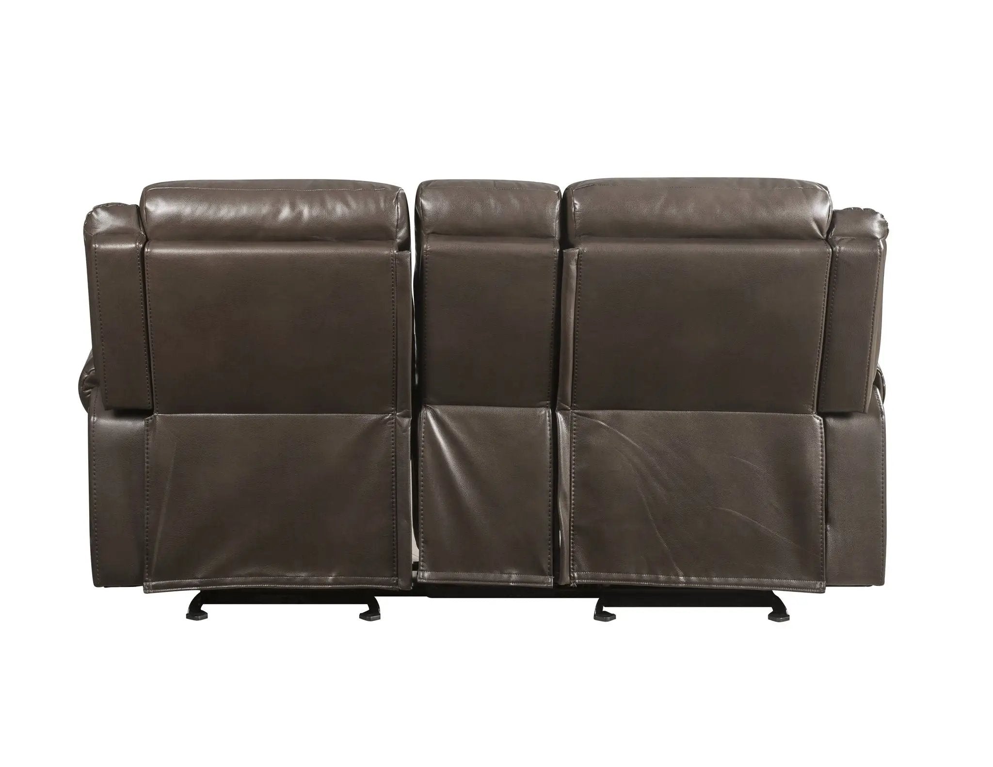 Lydia - Leather Aire Motion Loveseat With USB Console - Brown by Unique Piece Furniture