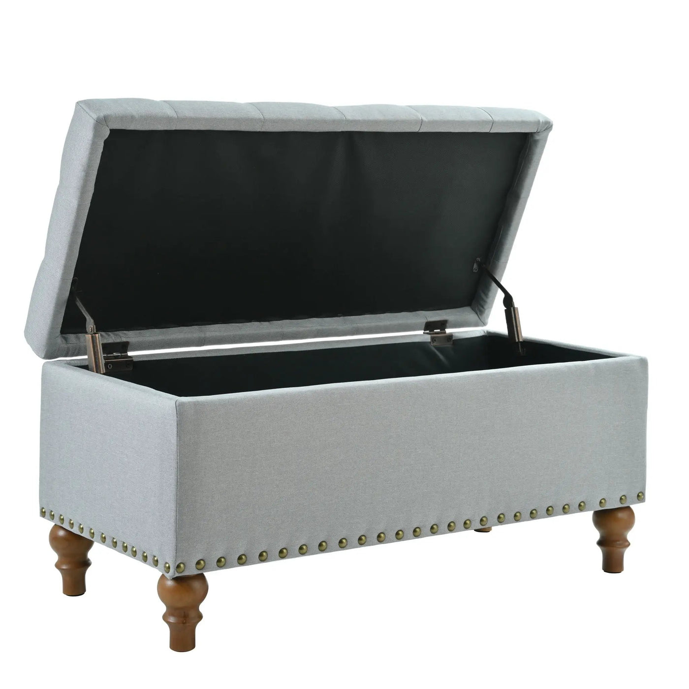 Upholstered Ottoman With Storage And Rivet Trim by Unique Piece Furniture
