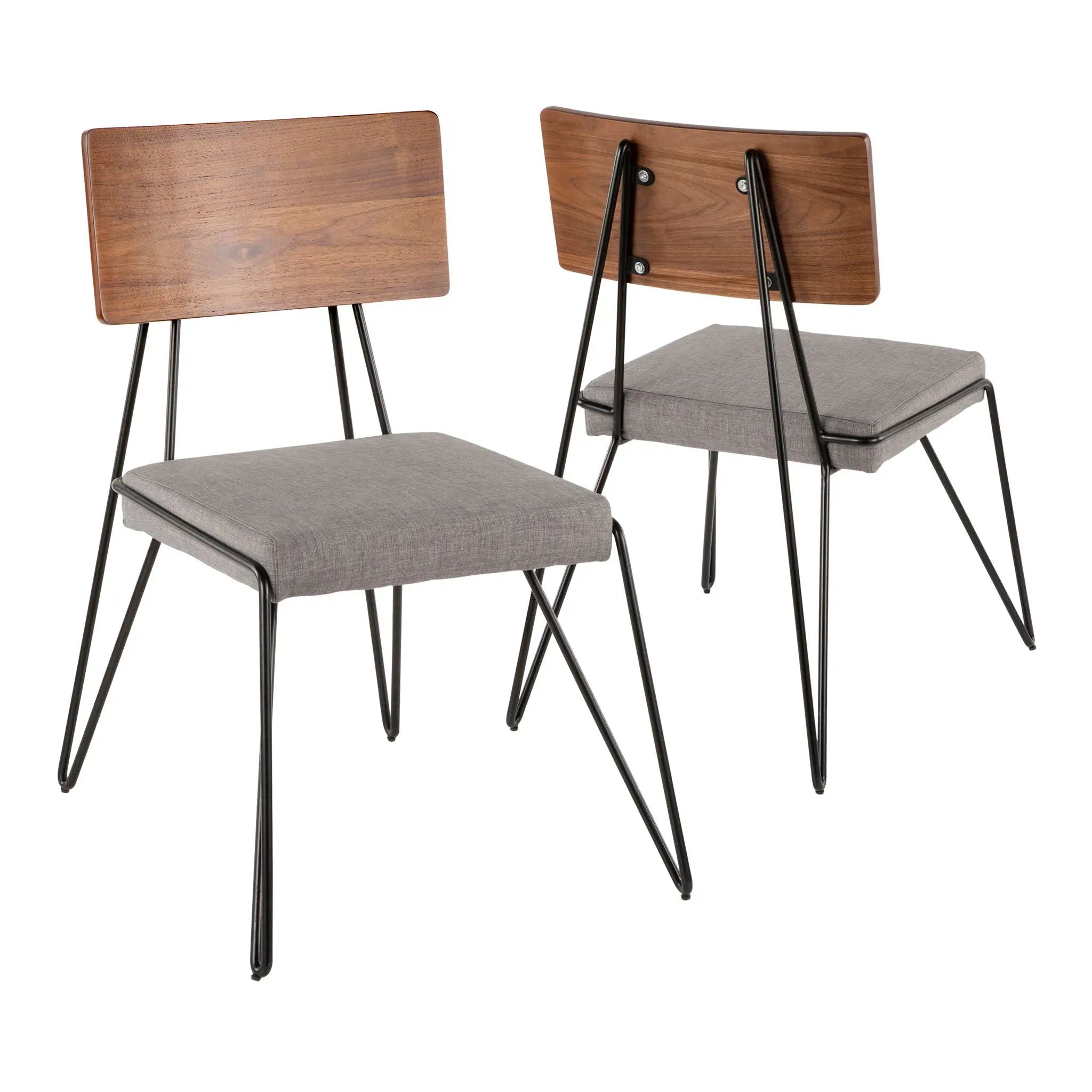 Loft - Mid-Century Modern Chair (Set of 2) - Black / Gray / Walnut by Unique Piece Furniture