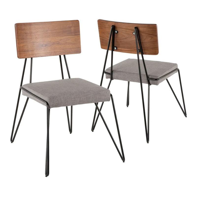 Loft - Mid-Century Modern Chair (Set of 2) - Black / Gray / Walnut by HouseOfZazla