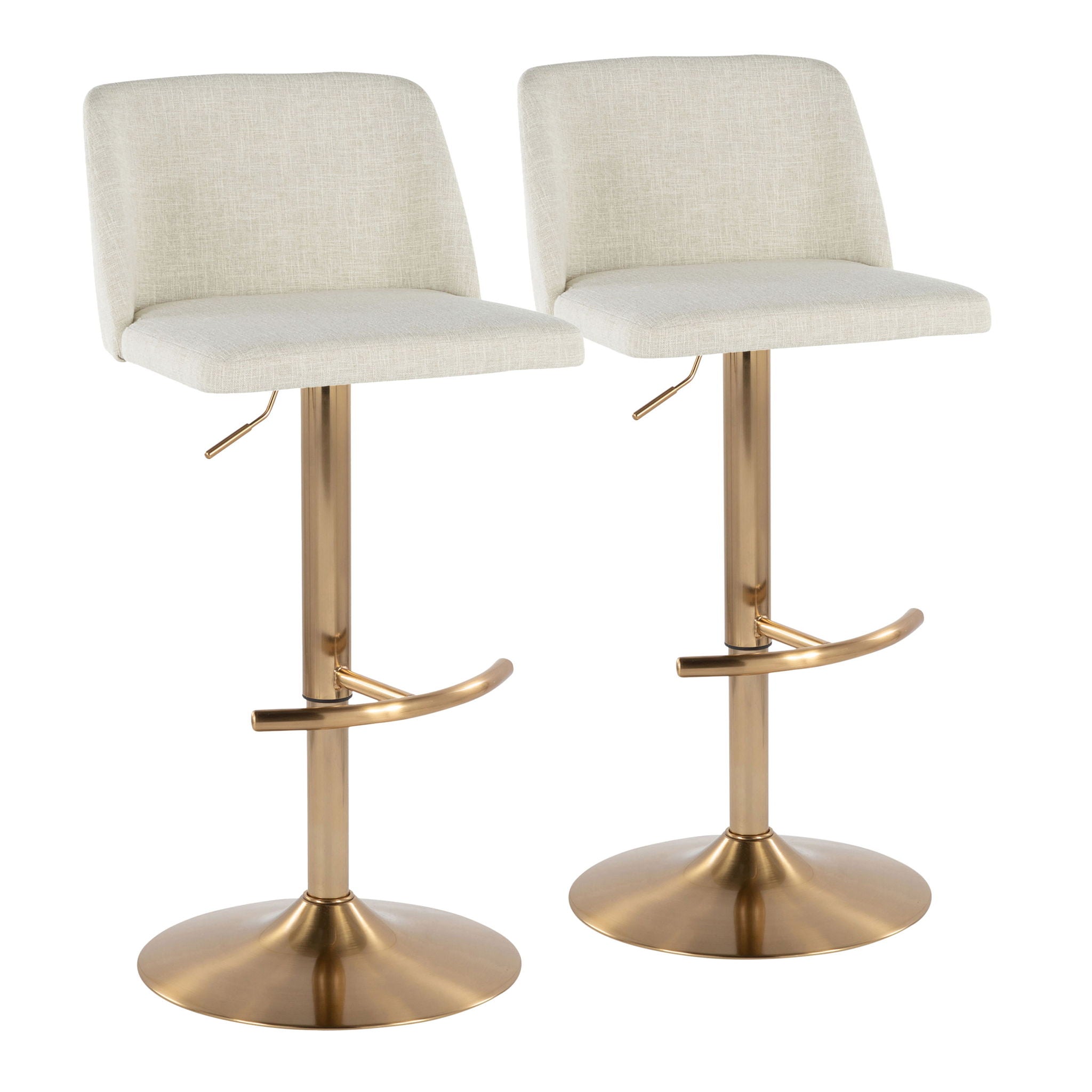 Toriano - Contemporary Adjustable Barstool Swivel With Rounded T Footrest (Set of 2) by Unique Piece Furniture