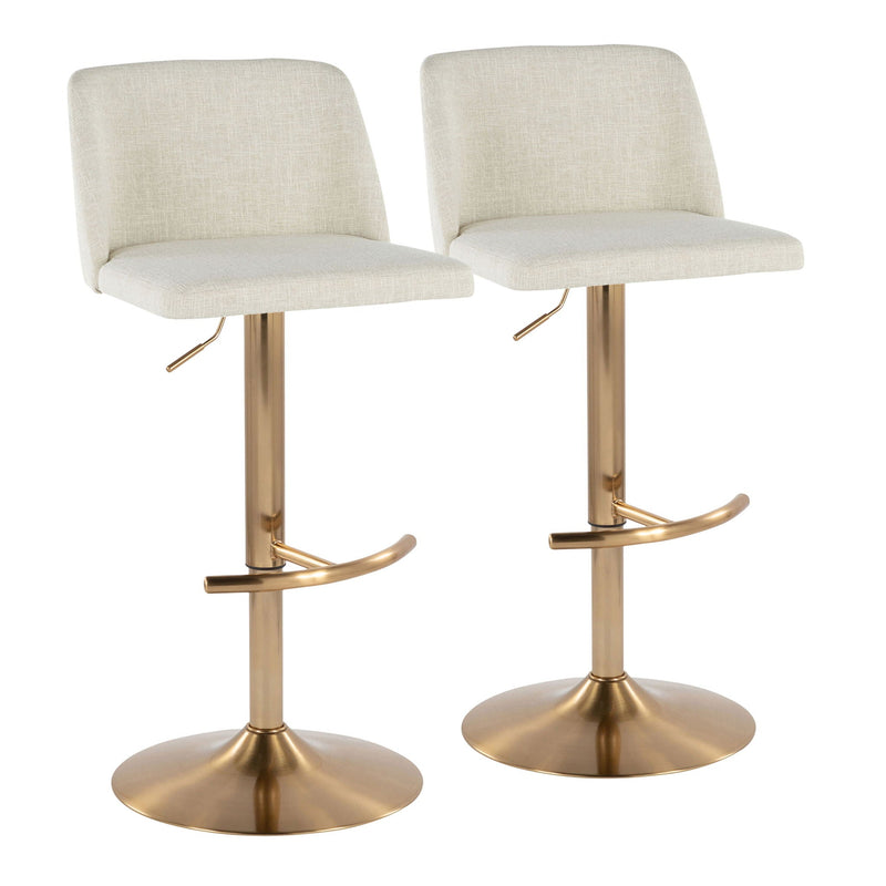 Toriano - Contemporary Adjustable Barstool Swivel With Rounded T Footrest (Set of 2) by Unique Piece Furniture