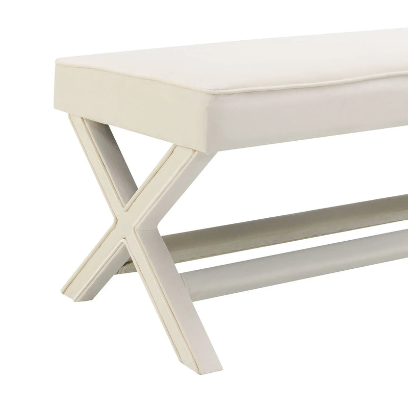Comfort Double Bench Upholstered With X Crossed Legs by HouseOfZazla