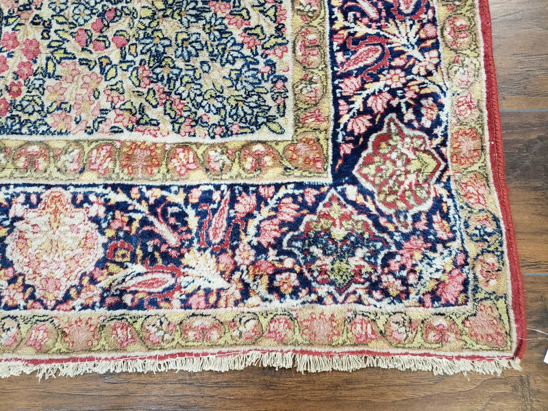 Antique Persian Kerman Lavar Rug 4.4 x 7.5, Highly Collectible Rare, 1880s Rug, Millefleurs, Cows, Wool Hand Knotted, Pictorial by Jewel Rugs