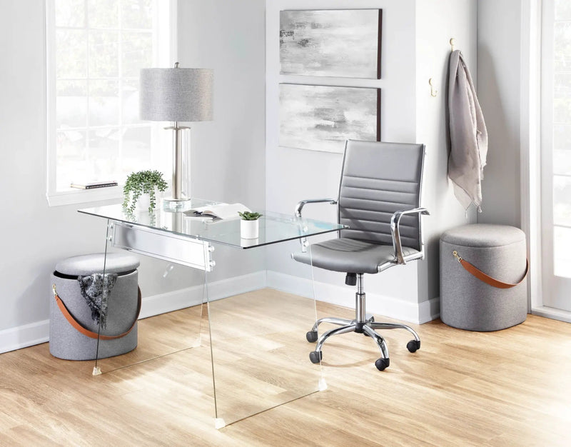 Glacier - Contemporary Desk - Clear / Chrome by HouseOfZazla