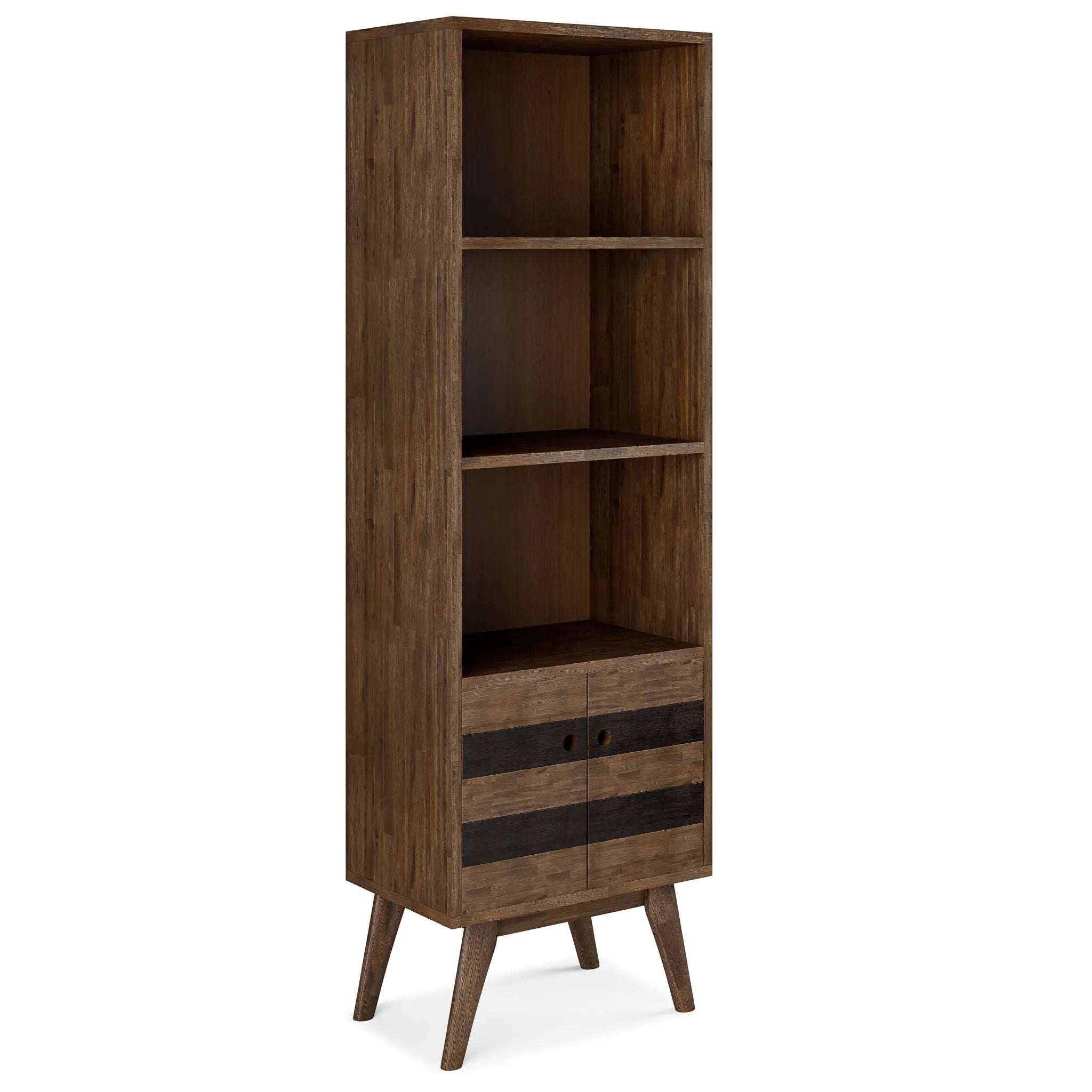 Clarkson - Bookcase With Storage - Rustic Natural Aged Brown by Unique Piece Furniture