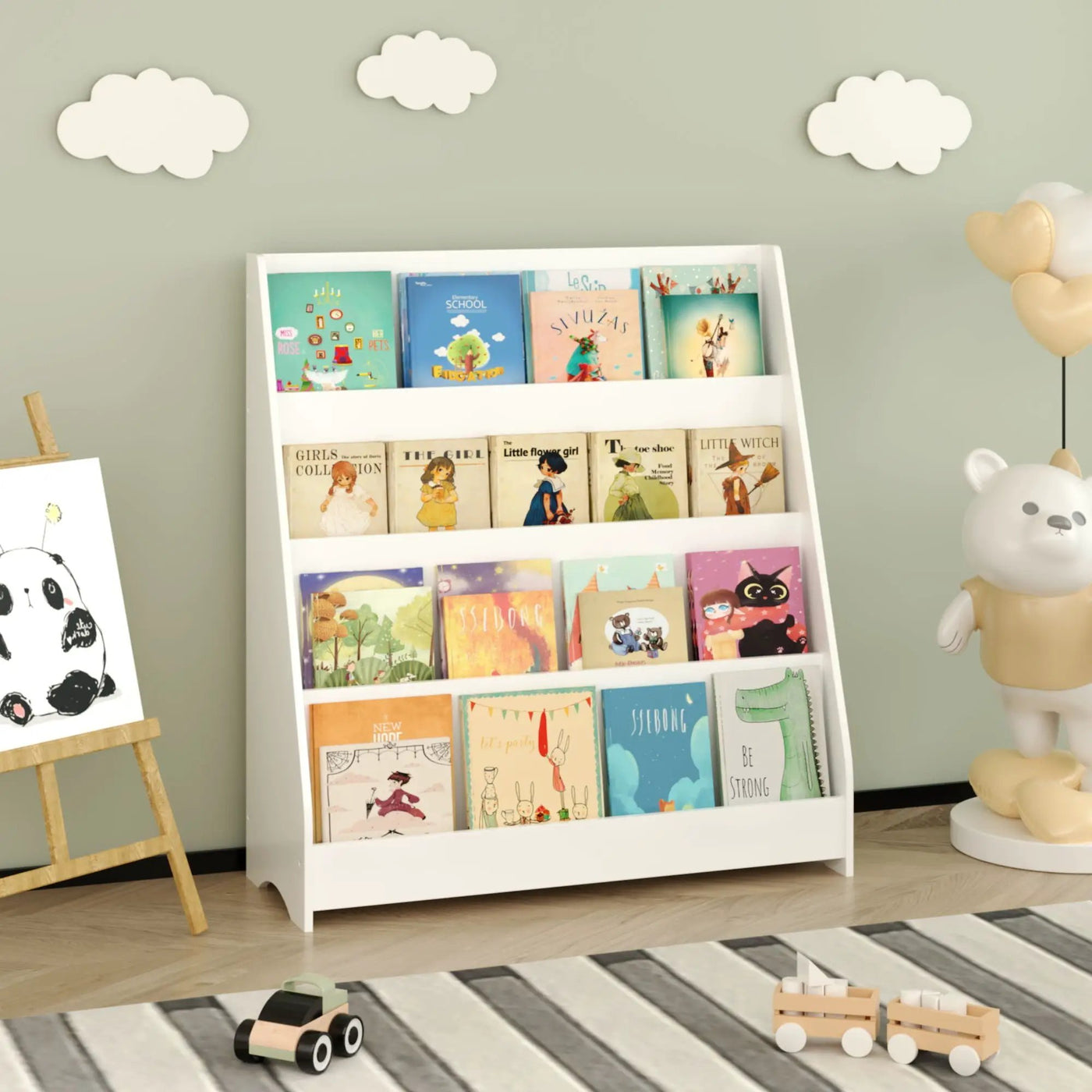 4 Tier Bookshelf, Toddler Book Display Shelves by HouseOfZazla