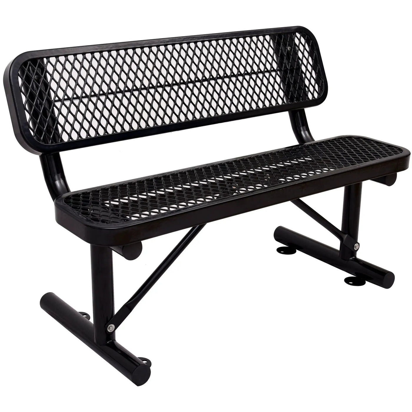 6' Outdoor Steel Bench With Backrest by Unique Piece Furniture