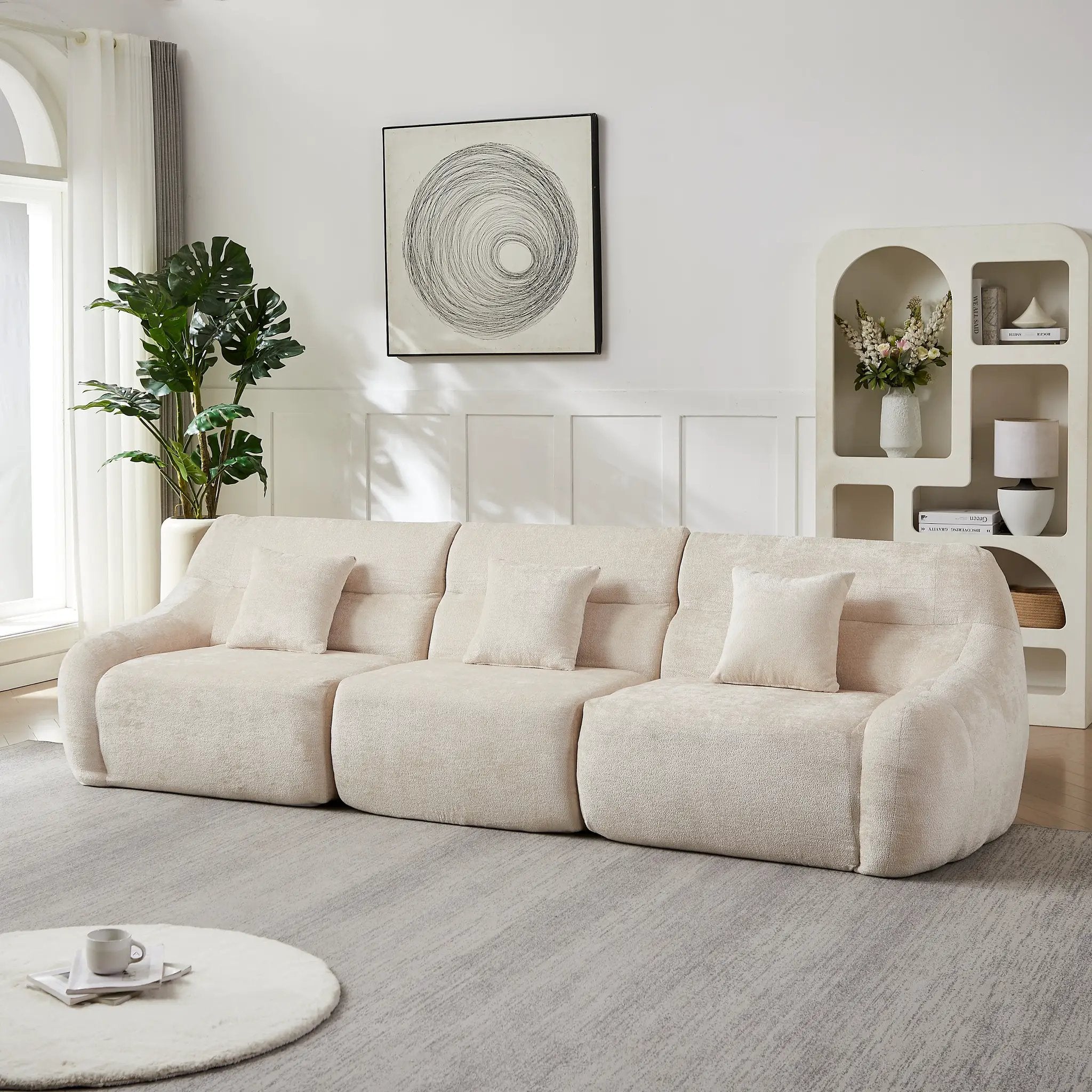 123.2-Inch Modern Luxury Curved Corner Sectional Sofa by HouseOfZazla