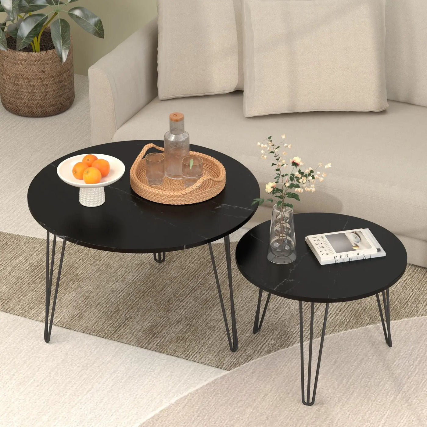Round Nesting Coffee Table For Living Room (Set of 2) by HouseOfZazla