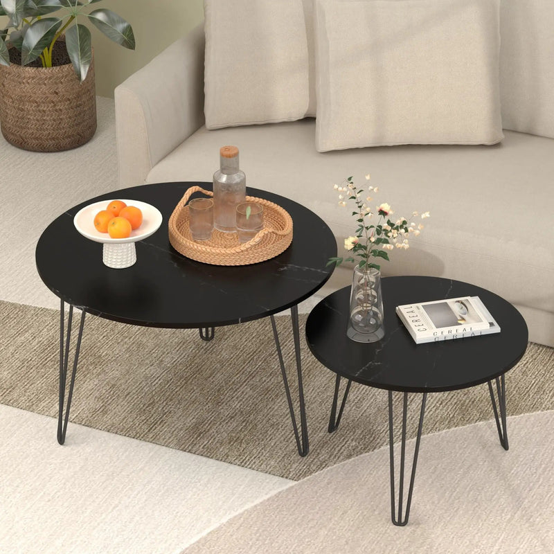 Round Nesting Coffee Table For Living Room (Set of 2) by HouseOfZazla
