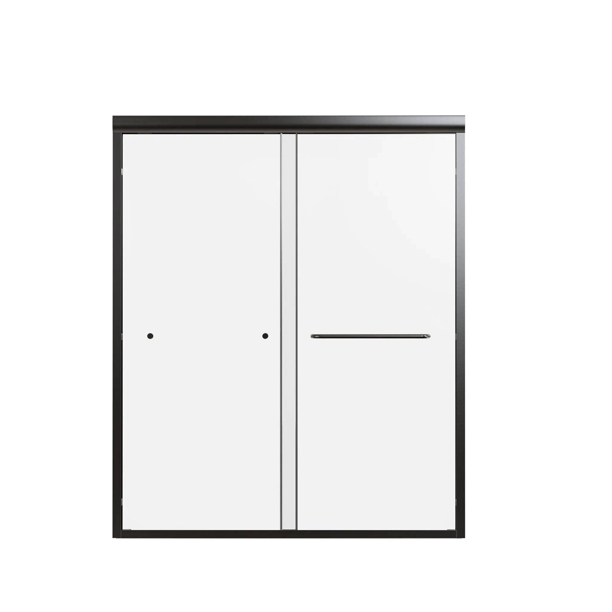 Semi-Frameless Double Sliding Shower Door, Bypass Shower Door, 1 / 4" (6Mm) Thick SGCC Tempered Glass Door by HouseOfZazla
