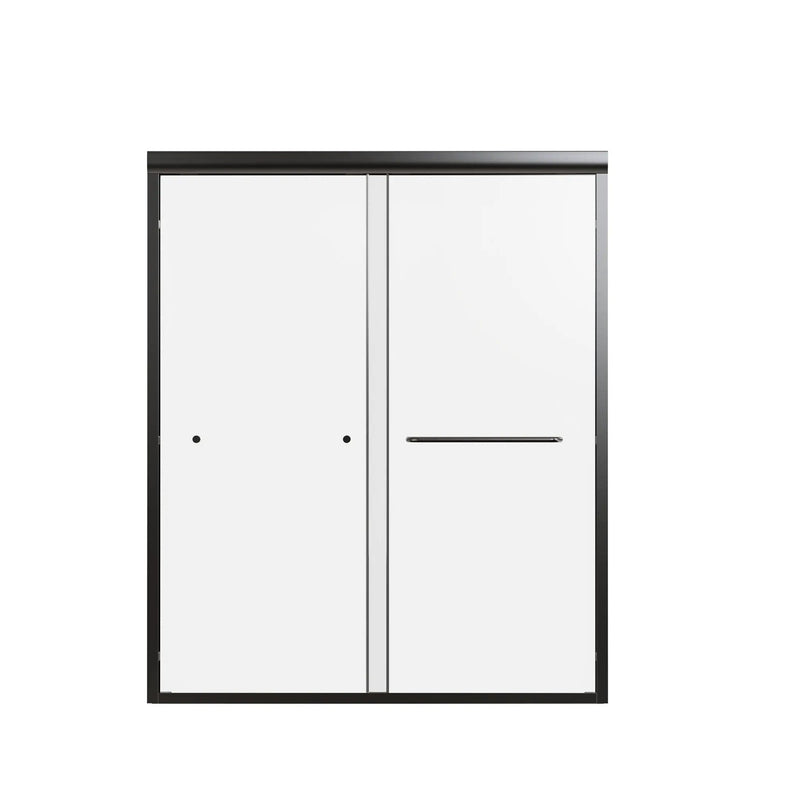 Semi-Frameless Double Sliding Shower Door, Bypass Shower Door, 1 / 4" (6Mm) Thick SGCC Tempered Glass Door by HouseOfZazla