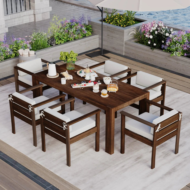 TREXM 7-Piece Patio Dining Table Set for 6 by HouseOfZazla