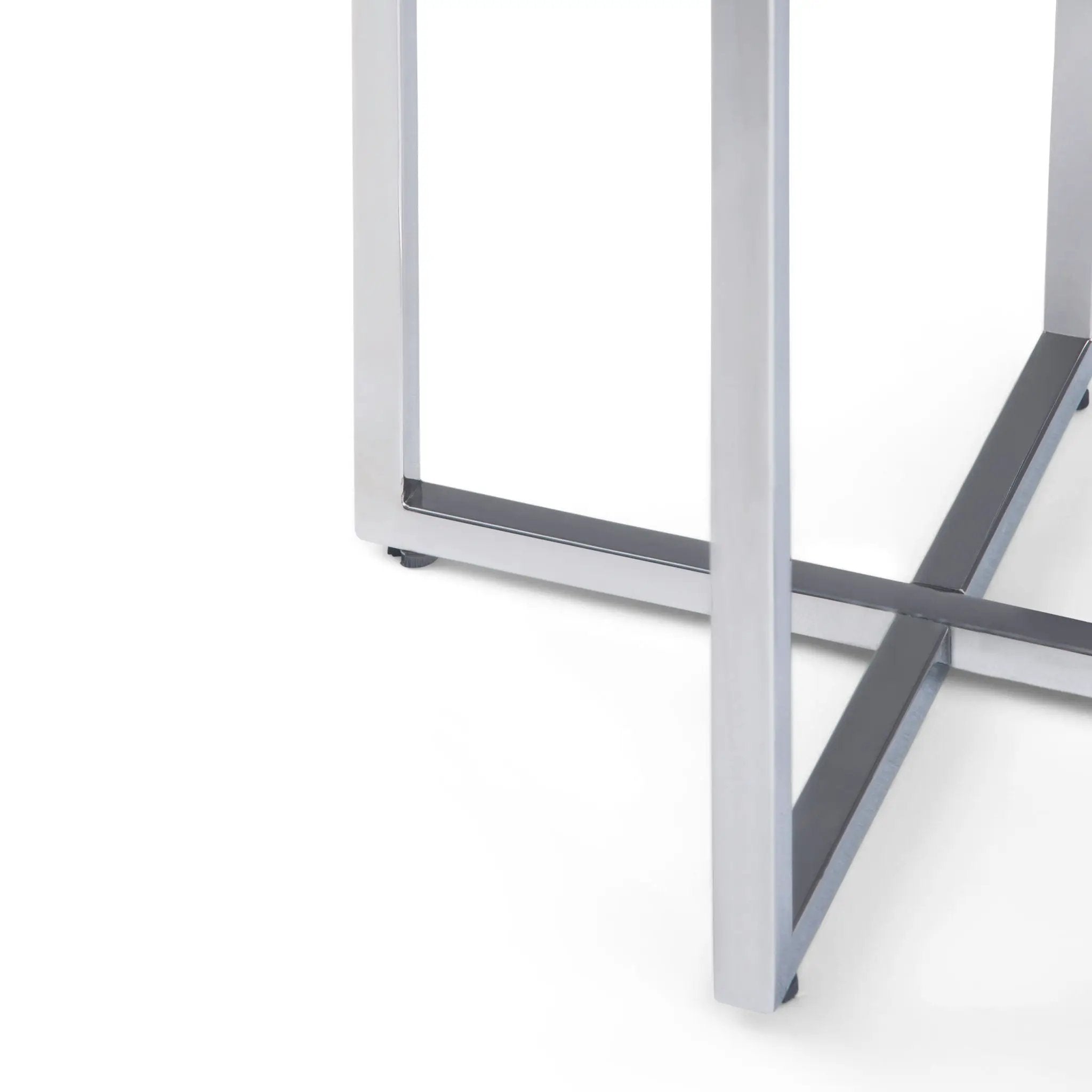 Marsden - Side Table With Polished Base - White / Silver by Unique Piece Furniture