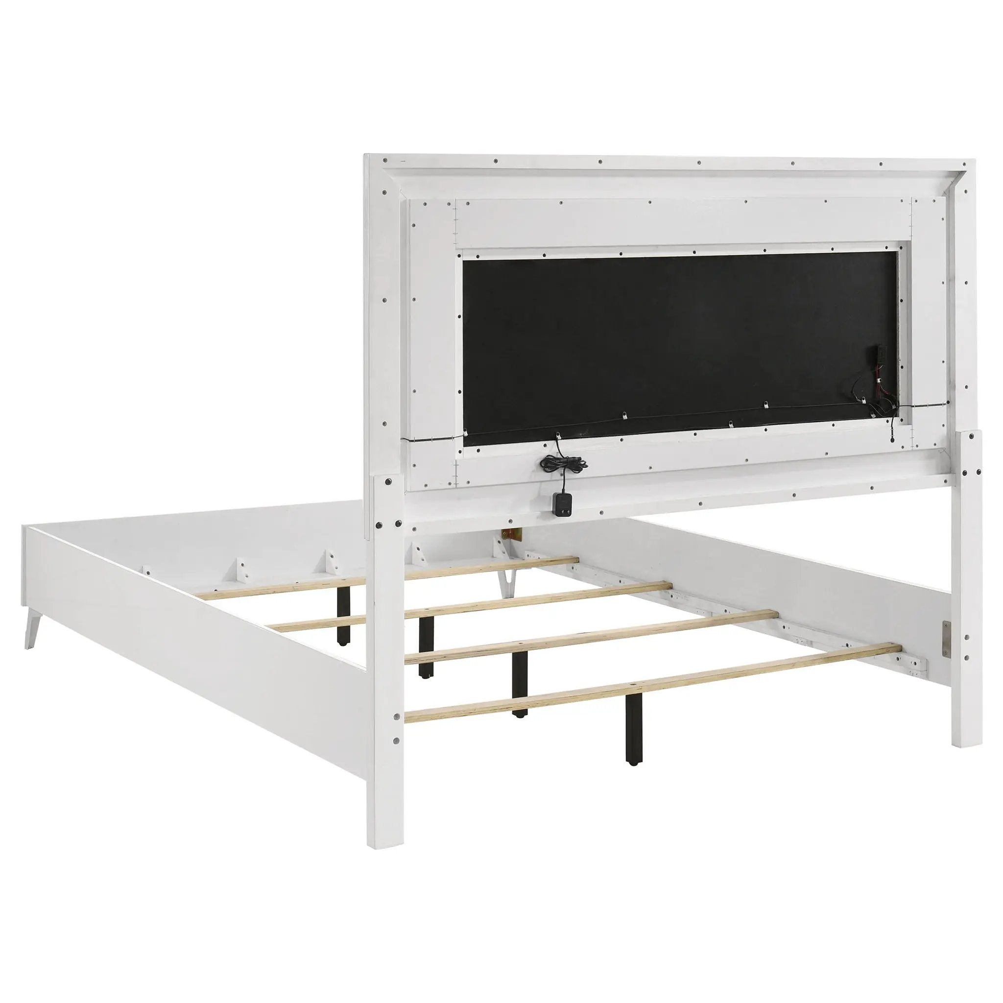 Cassia 4-piece Queen LED Bedroom Set White High Gloss by Unique Piece Furniture
