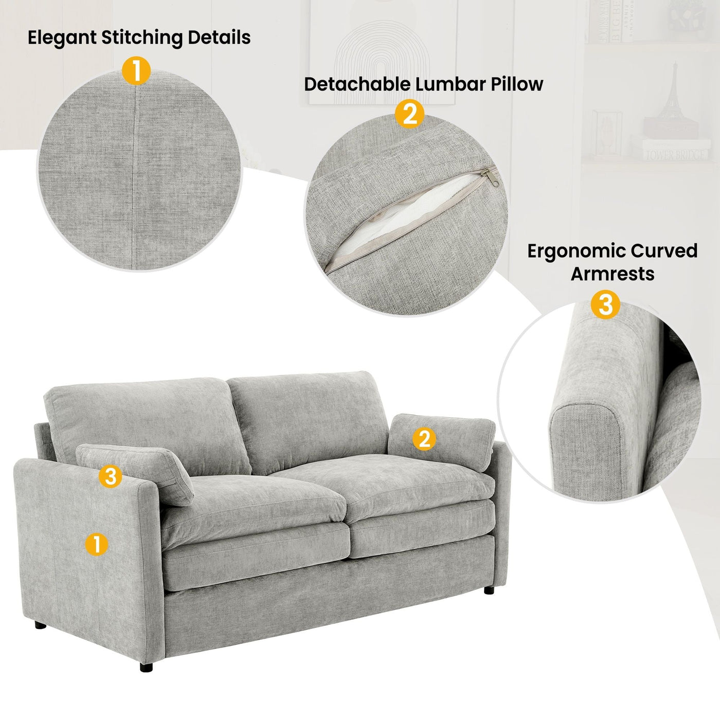 Cozy Sofa Set Oversized Comfy Cloud Sofa With Double Cushion by Unique Piece Furniture