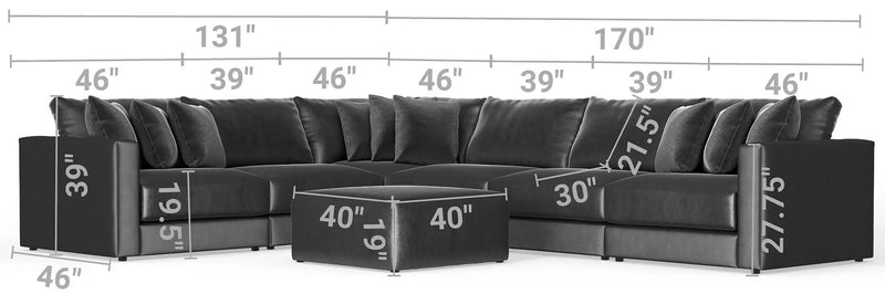 Remington - Modular Sofa And Cocktail Ottoman by Unique Piece Furniture