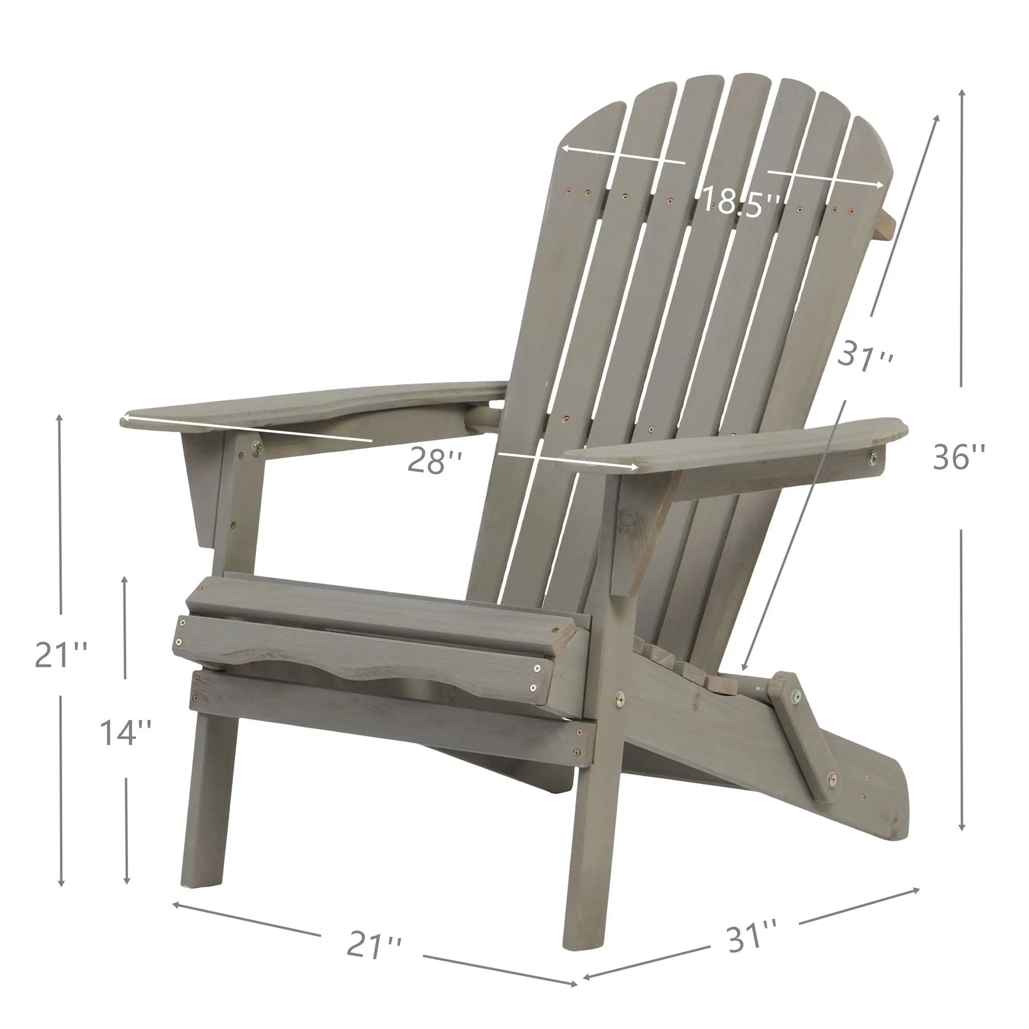 Oversize Outdoor Folding Adirondack Chair, Patio Chair For Garden by HouseOfZazla