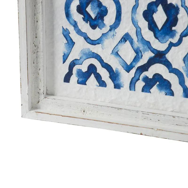 Hanging Sculptures, Modern Wall Art Decor (Set of 2) - White / Blue by Unique Piece Furniture