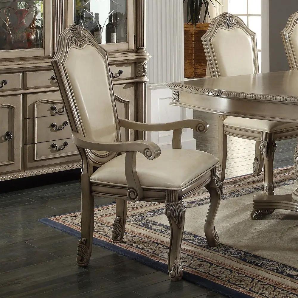 Chateau De Ville - Arm Chair (Set of 2) - Synthetic Leather & Antique White by Unique Piece Furniture
