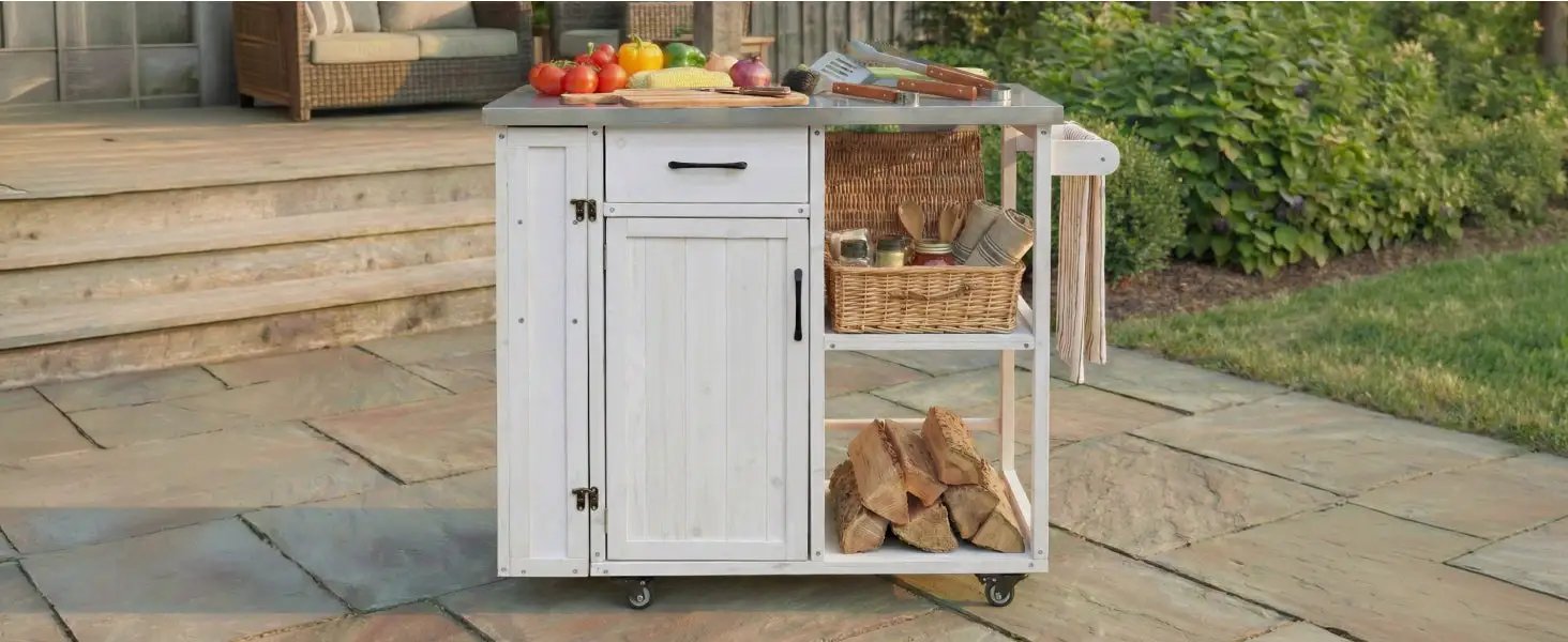 Outdoor Kitchen Island Fir Wood Prep Station by HouseOfZazla