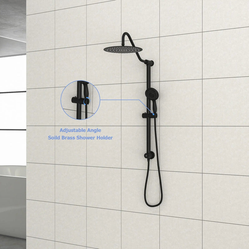 Shower System With 5 Function Rain Hand Shower And Slide Bar Combo by HouseOfZazla