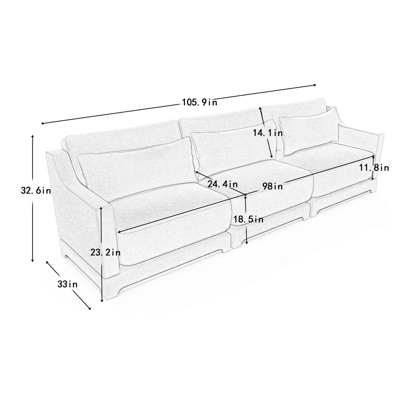 Elegant Sofa With Ergonomic Design And Lumbar Pillows by Unique Piece Furniture