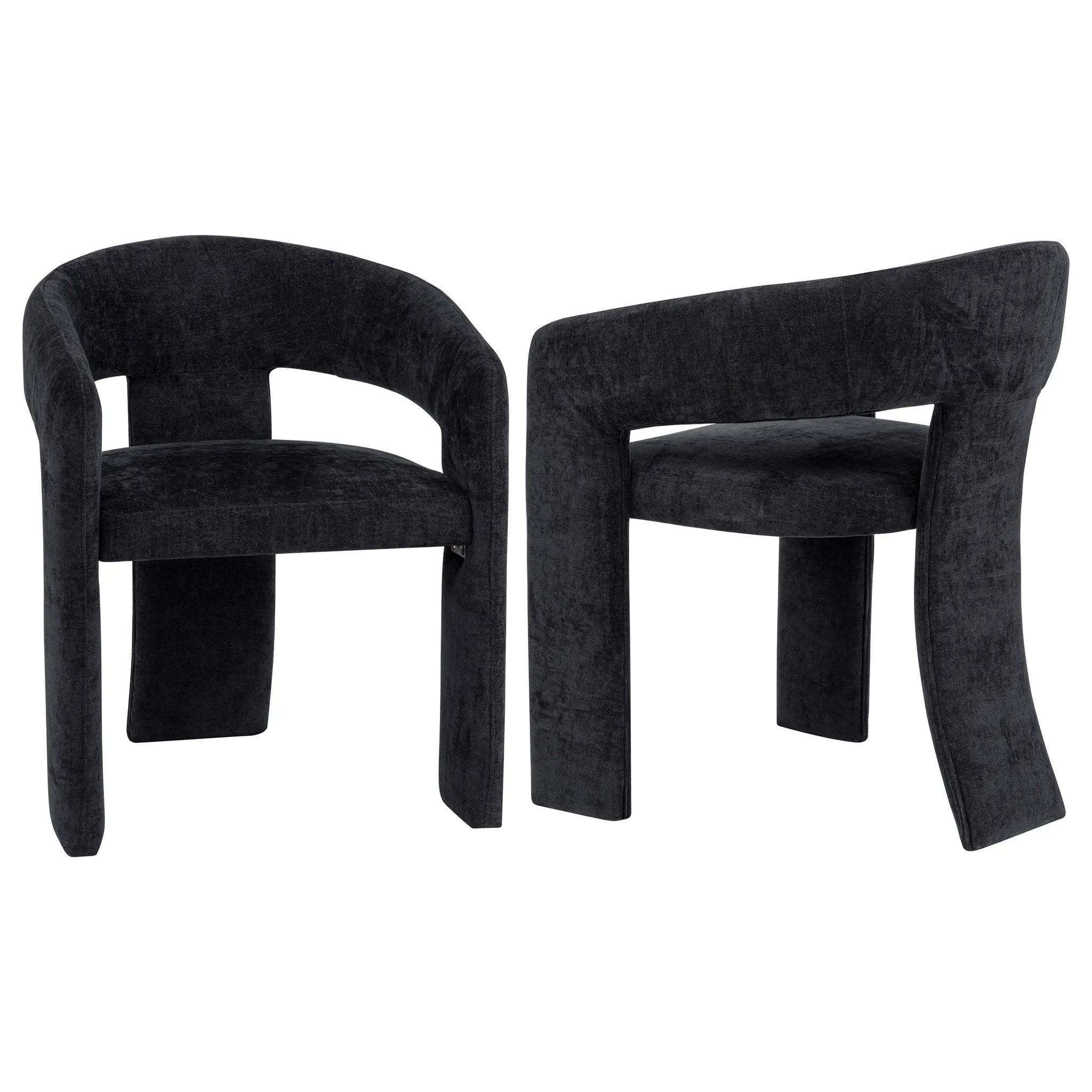 Carlow Upholstered Dining Arm Chair Black (Set of 2) by Unique Piece Furniture