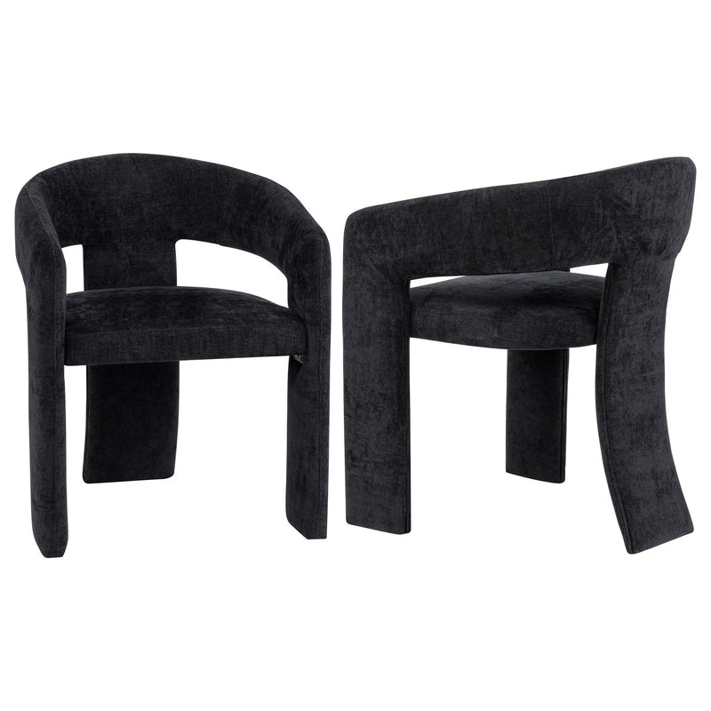 Carlow Upholstered Dining Arm Chair Black (Set of 2) by Unique Piece Furniture