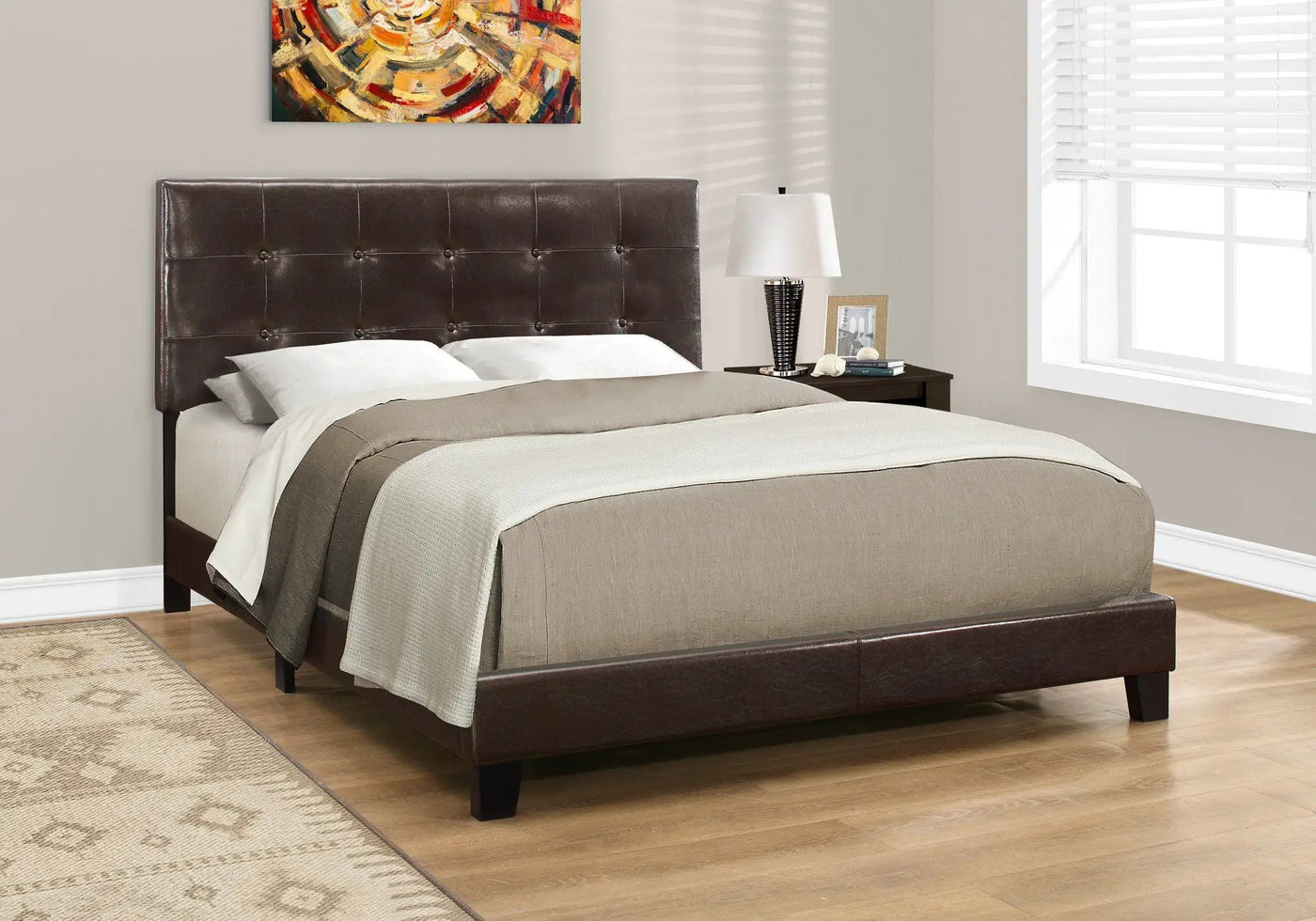 Bed, Upholstered, Frame Only, Transitional by Unique Piece Furniture