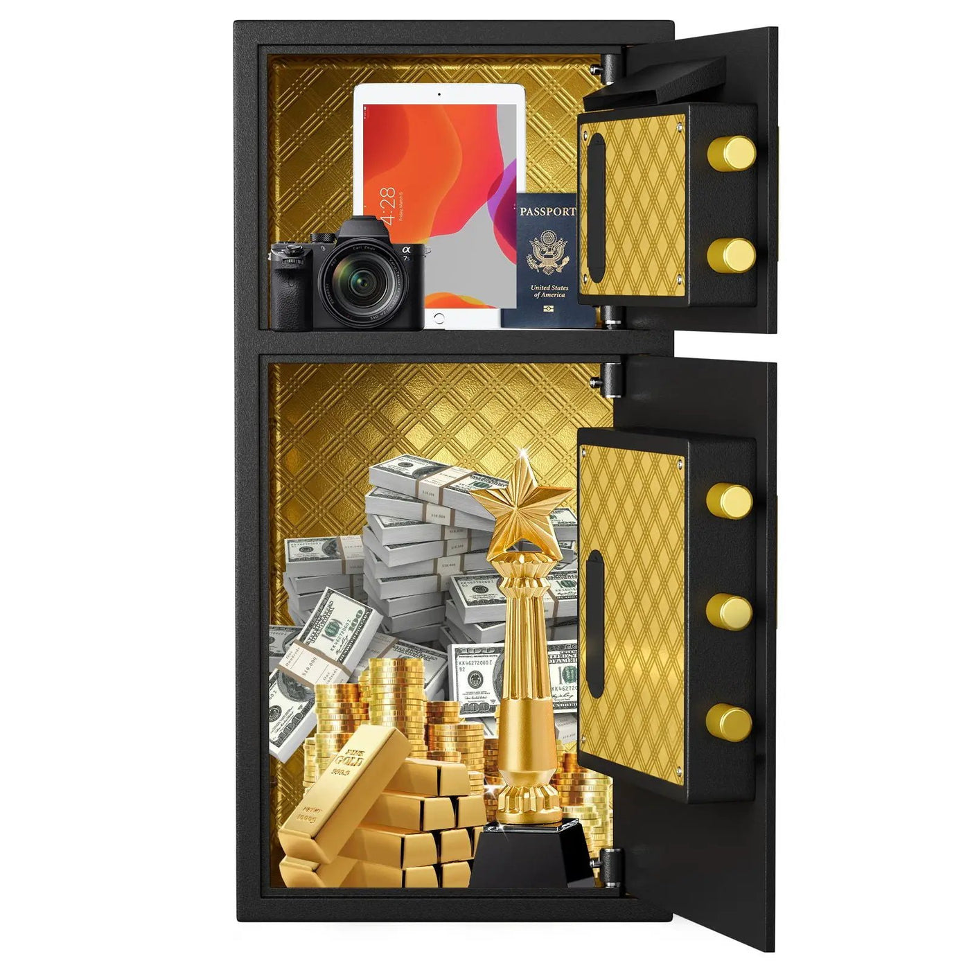 Large Double Door Coin Operated Safe, Digital Security Safe With Fireproof And Waterproof Bag by HouseOfZazla
