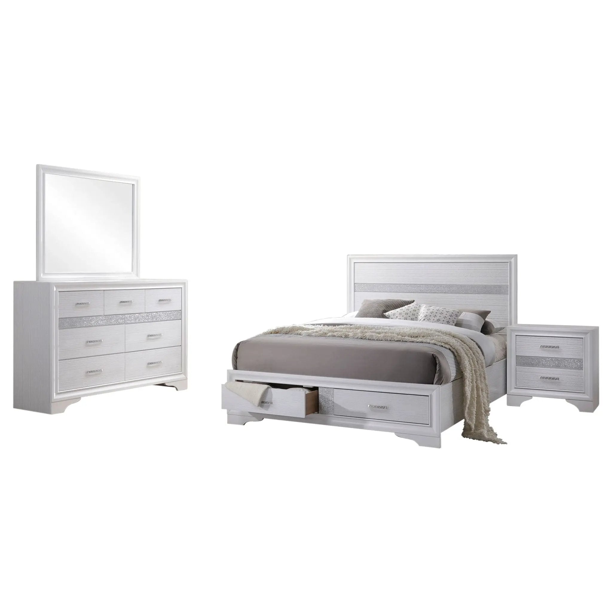 Miranda 4-piece California King Bedroom Set White by Unique Piece Furniture
