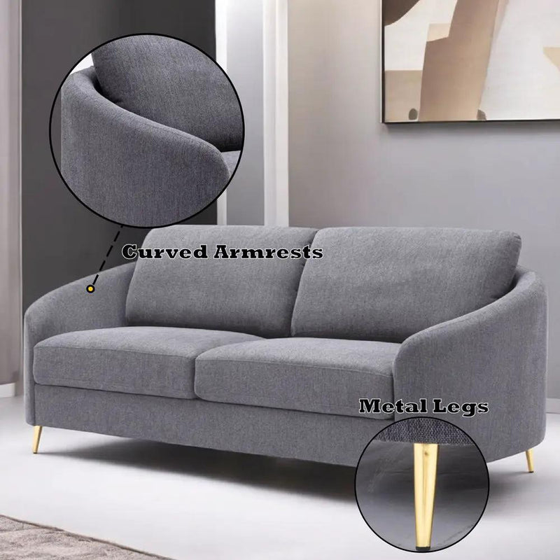 Yuina - Sofa - Gray Linen by Unique Piece Furniture