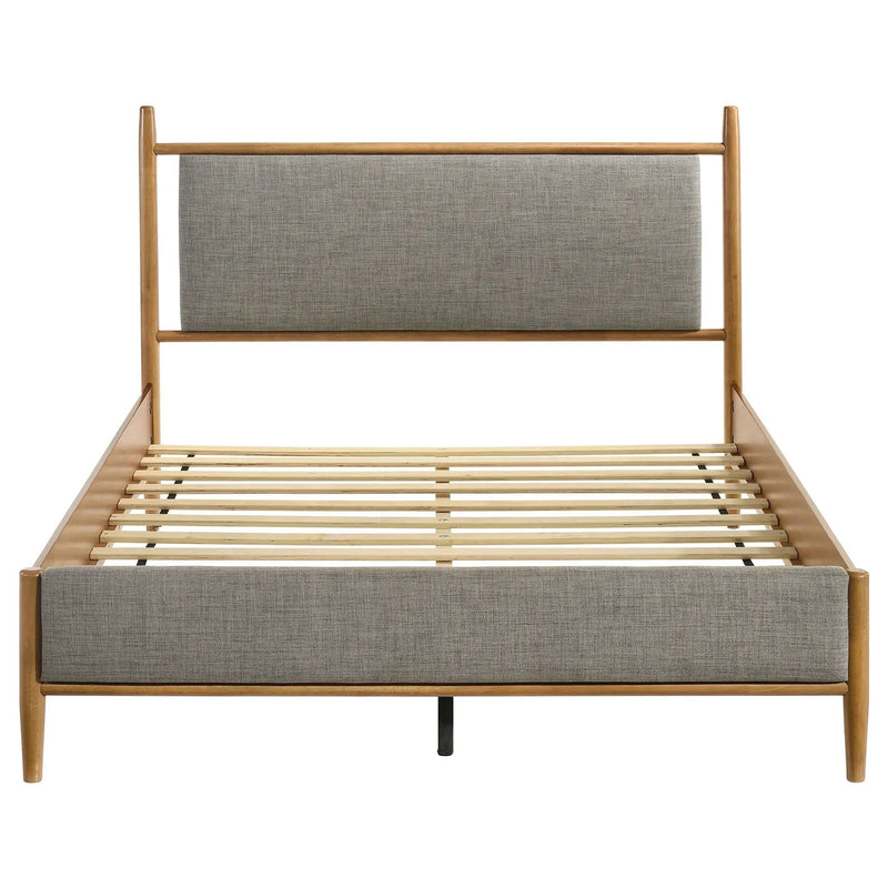 Mason 46-inch Queen Panel Platform Bed Grey and Light Brown by Unique Piece Furniture