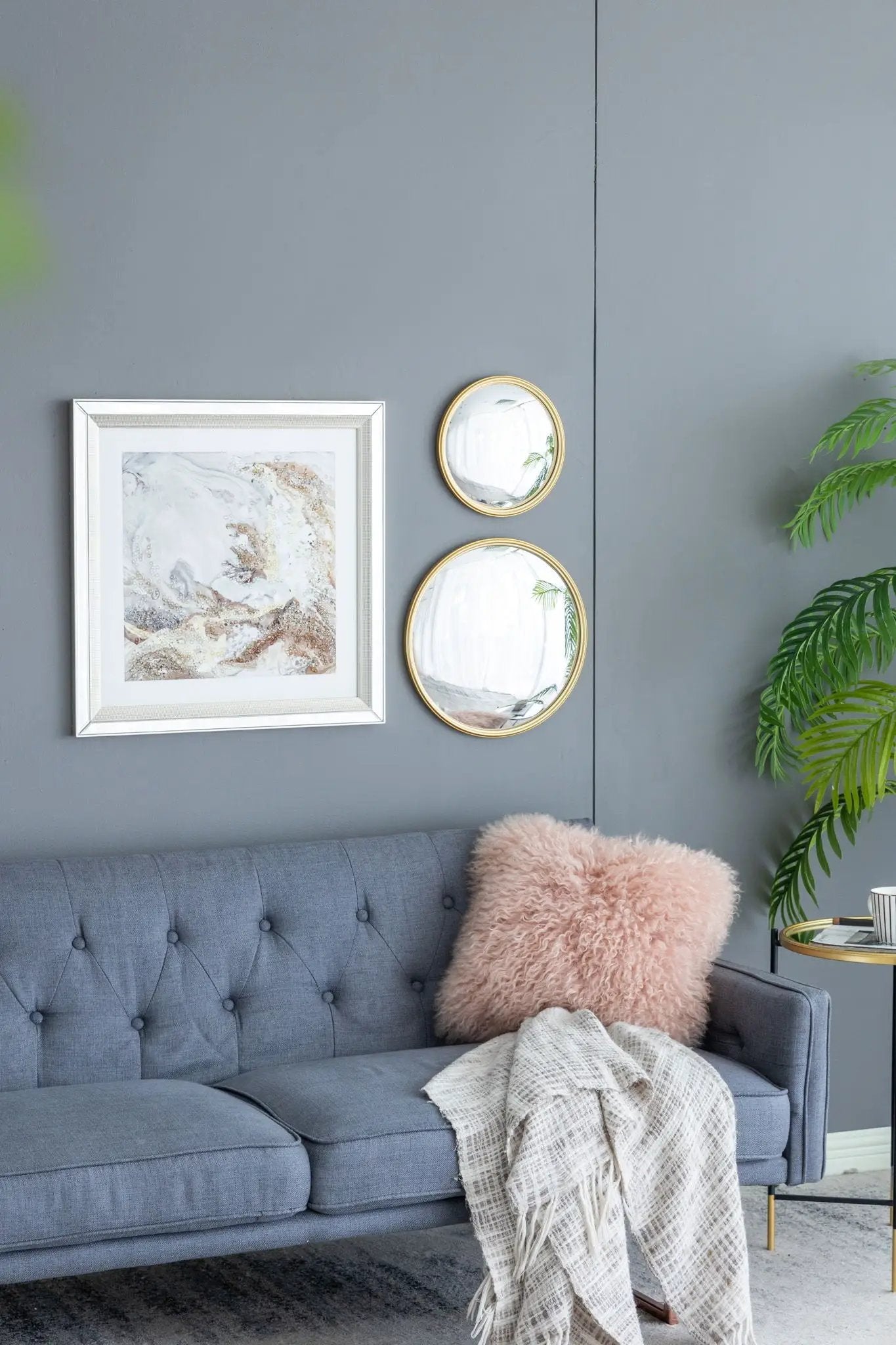 Round Mirror, Circle Mirror With Iron Frame For Living Room Bedroom Vanity Entryway Hallway by HouseOfZazla