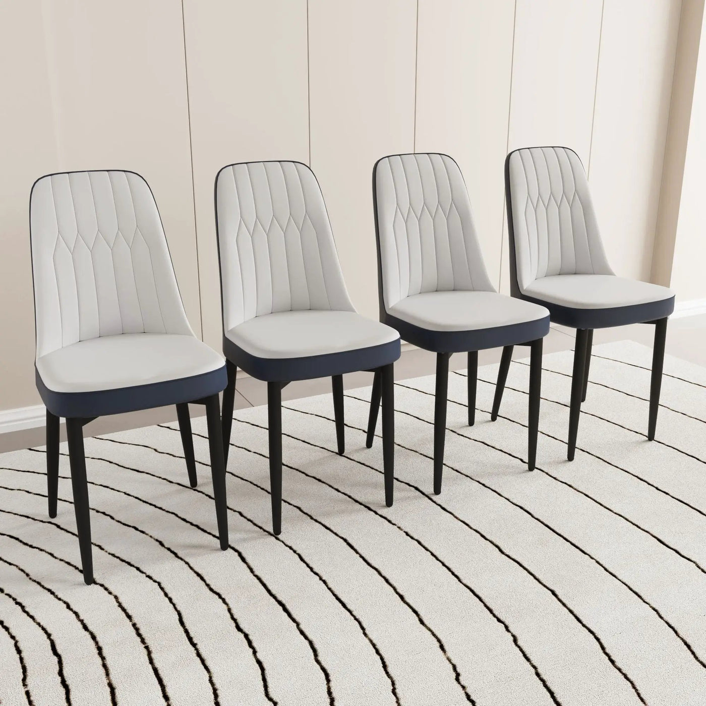 Modern Dining Chair With Cushions And Metal Legs by Unique Piece Furniture