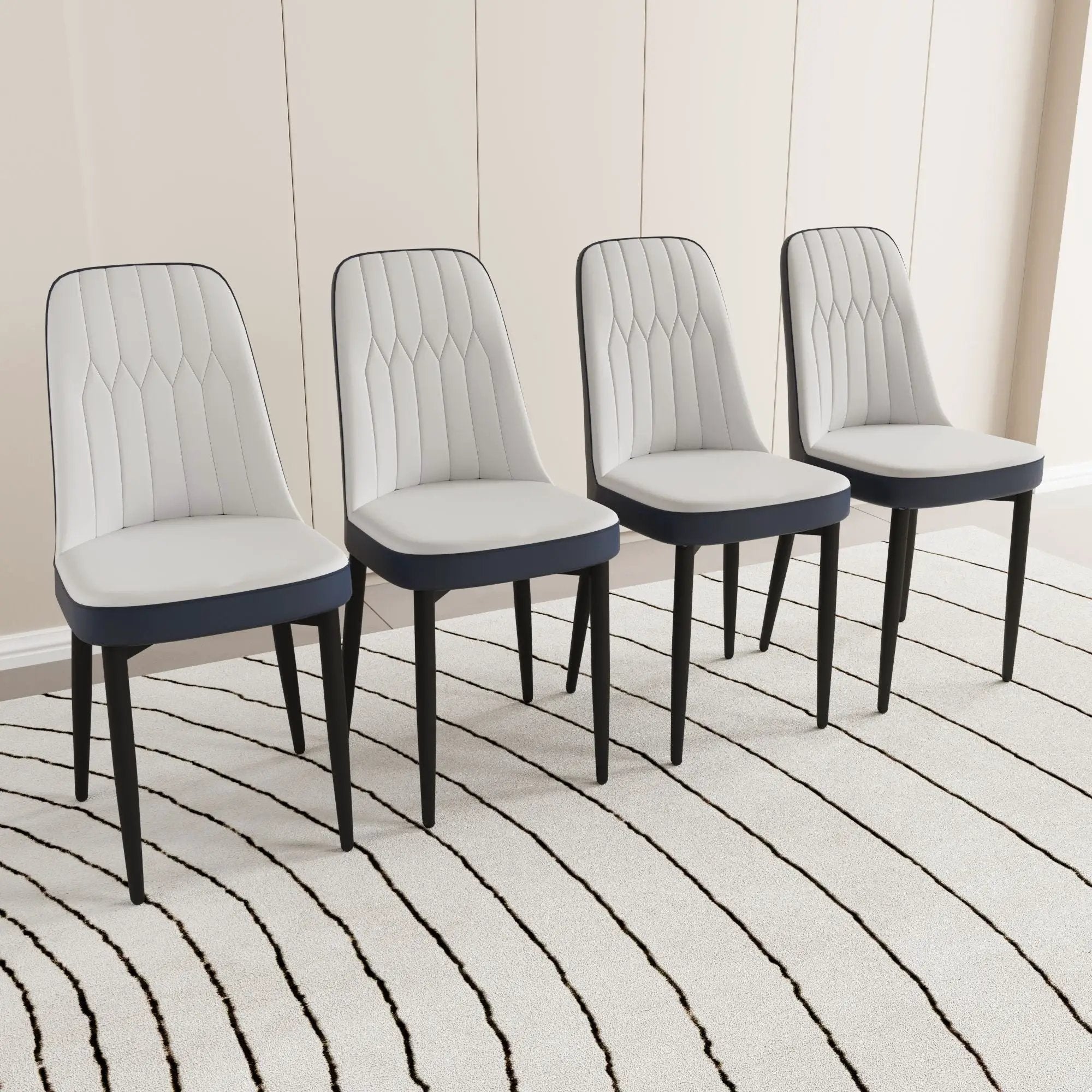Modern Dining Chair With Cushions And Metal Legs by HouseOfZazla