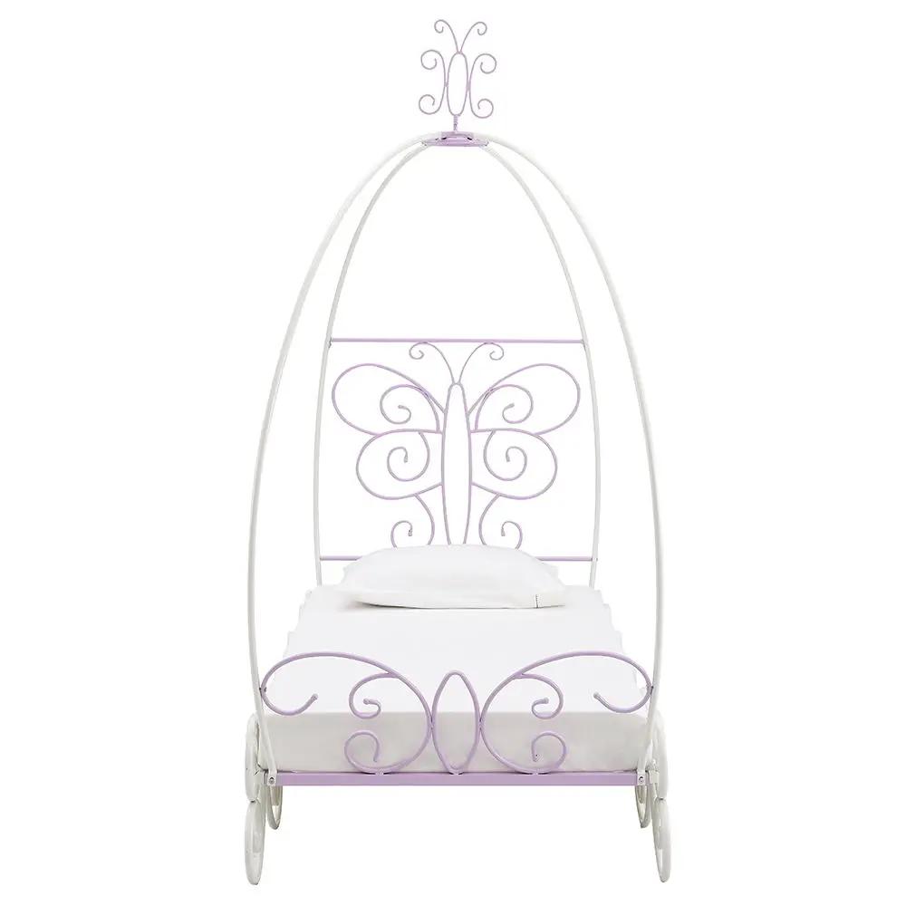 Priya II - Full Bed With Canopy - White & Light Synthetic Leather Rple by Unique Piece Furniture